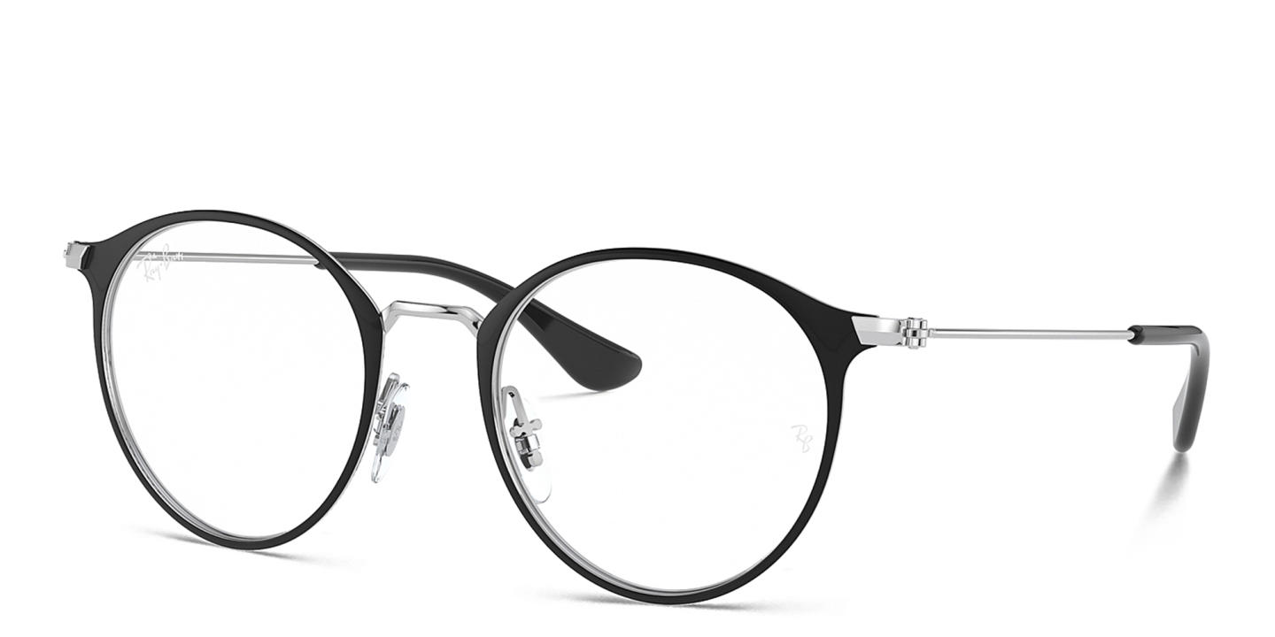 نظارة طبية معدنية بإطار بانتوس للصغار من راي بان جونيور بلون أسود على فضي - صورة المنتج 1