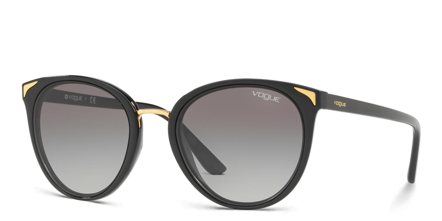 Vogue Eyewear Logo Lettering Cat-Eye Sunglasses in Black – Product Photo 1