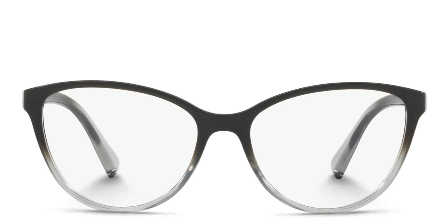 Shop Armani Exchange Logo Lettering Cat-Eye Eyeglasses in Black online.
