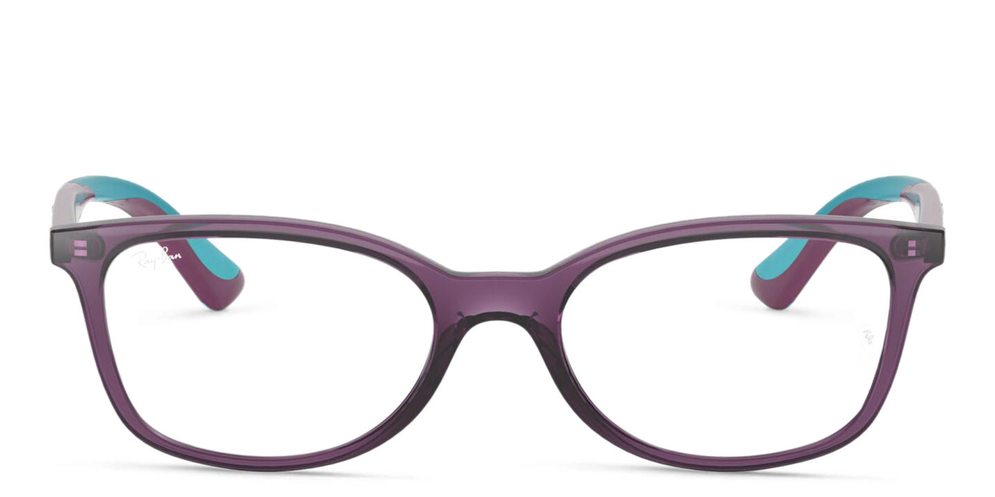 Ray-Ban Junior Ferrari Kids Rectangle Eyeglasses in Transparent Violet – Product Photo 0