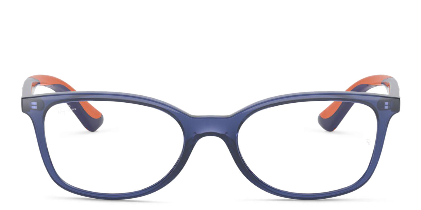 Ray-Ban Junior Ferrari Kids Rectangle Eyeglasses in Transparent Blue – Product Photo 0