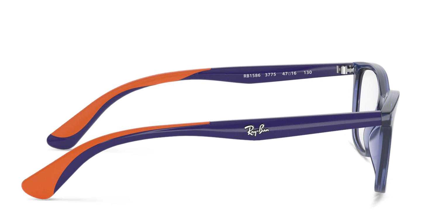 Ray-Ban Junior Ferrari Kids Rectangle Eyeglasses in Transparent Blue – Product Photo 2