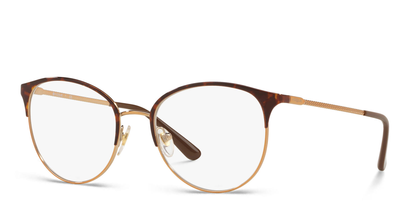Shop Vogue Eyewear Round Eyeglasses in Havana online.