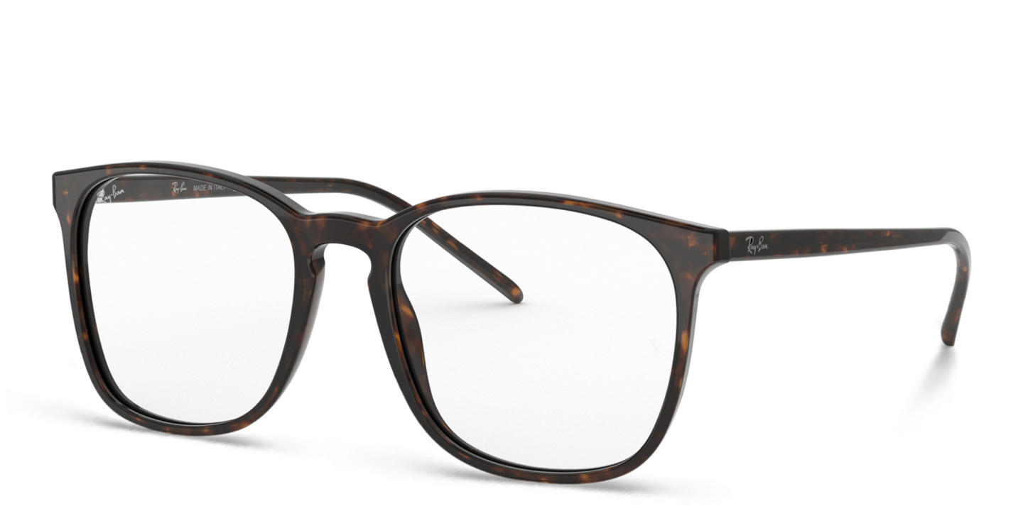 Shop Ray-Ban Unisex Square Eyeglasses in Polished Havana online.