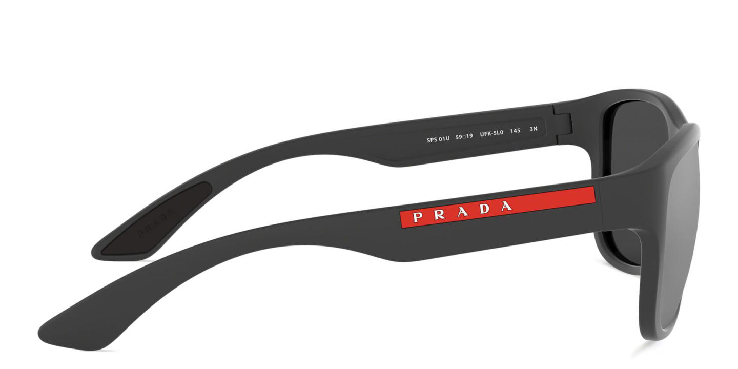 Prada Linea Rossa Pillow Sunglasses in Grey Rubber – Product Photo 2