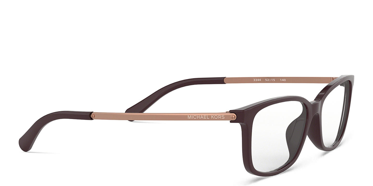Michael Kors Telluride Rectangle Eyeglasses in Brown – Product Photo 3