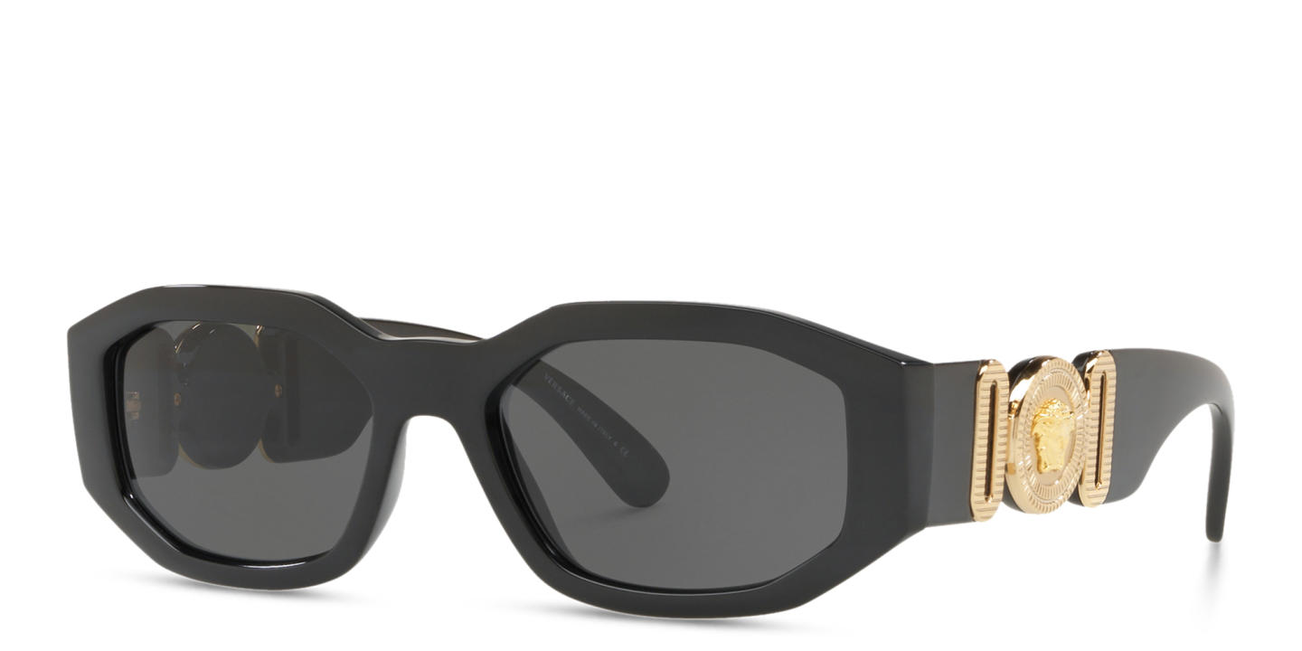 Shop VERSACE Medusa Biggie Sunglasses in Black online.