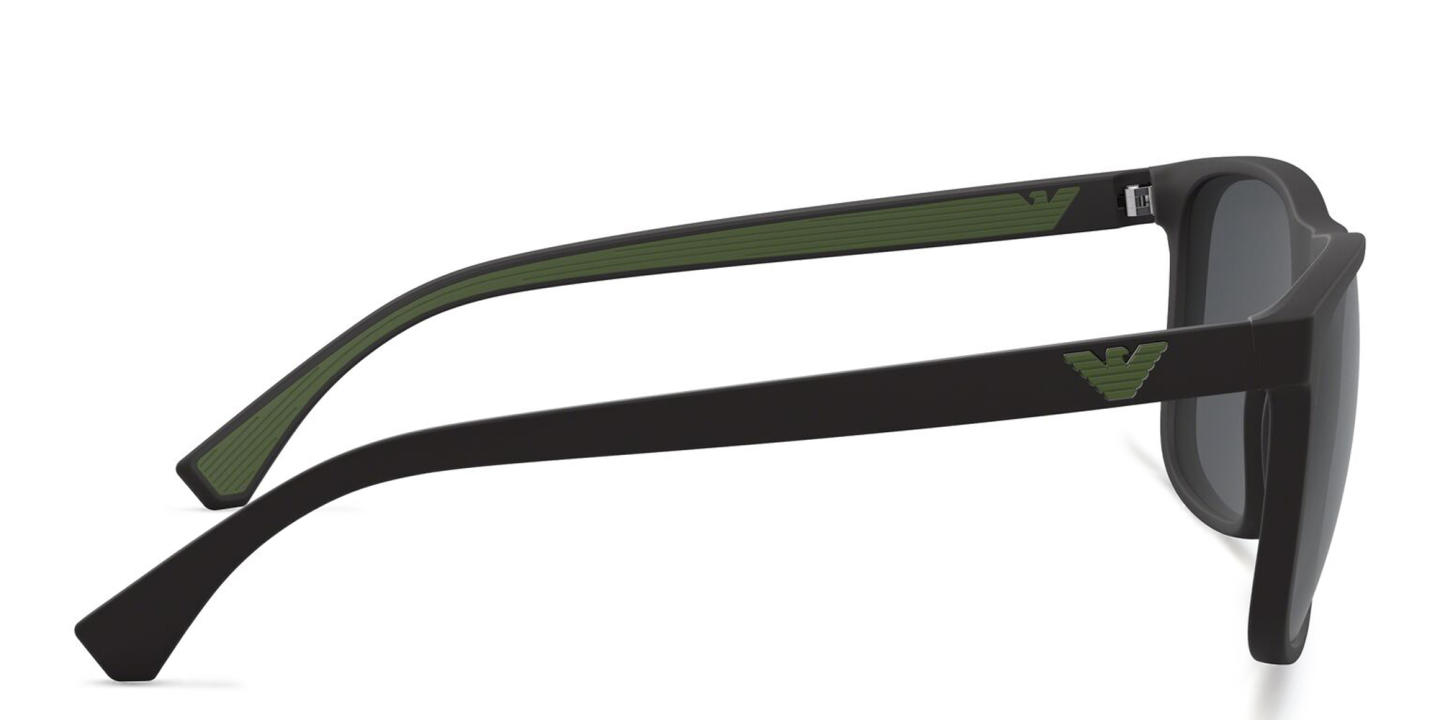 Emporio Armani Square Sunglasses in Matte Black – Product Photo 2