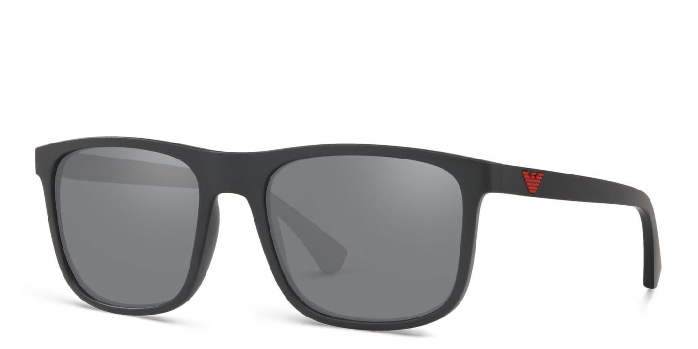 Emporio Armani Square Sunglasses in Matte Black – Product Photo 1