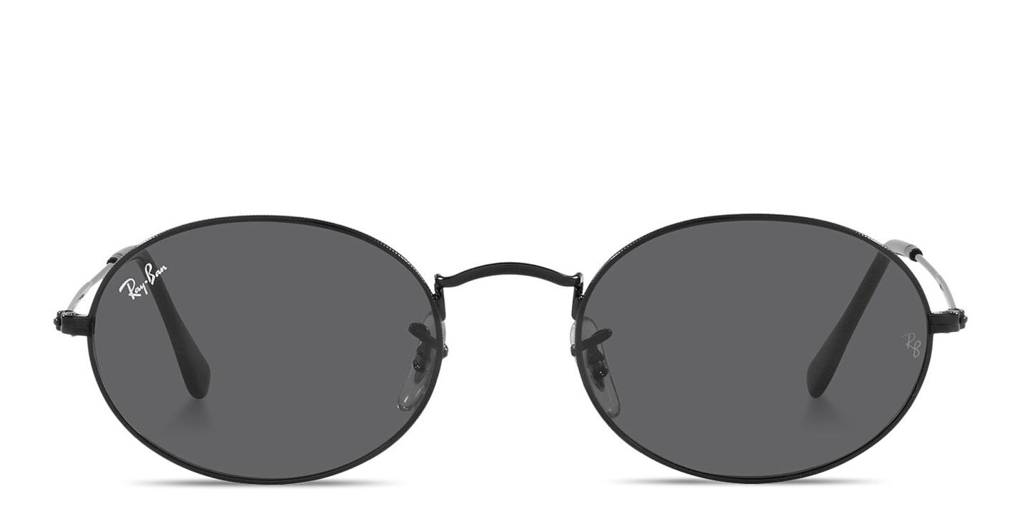 Shop Ray-Ban Oval Metal Unisex Sunglasses in Black online.
