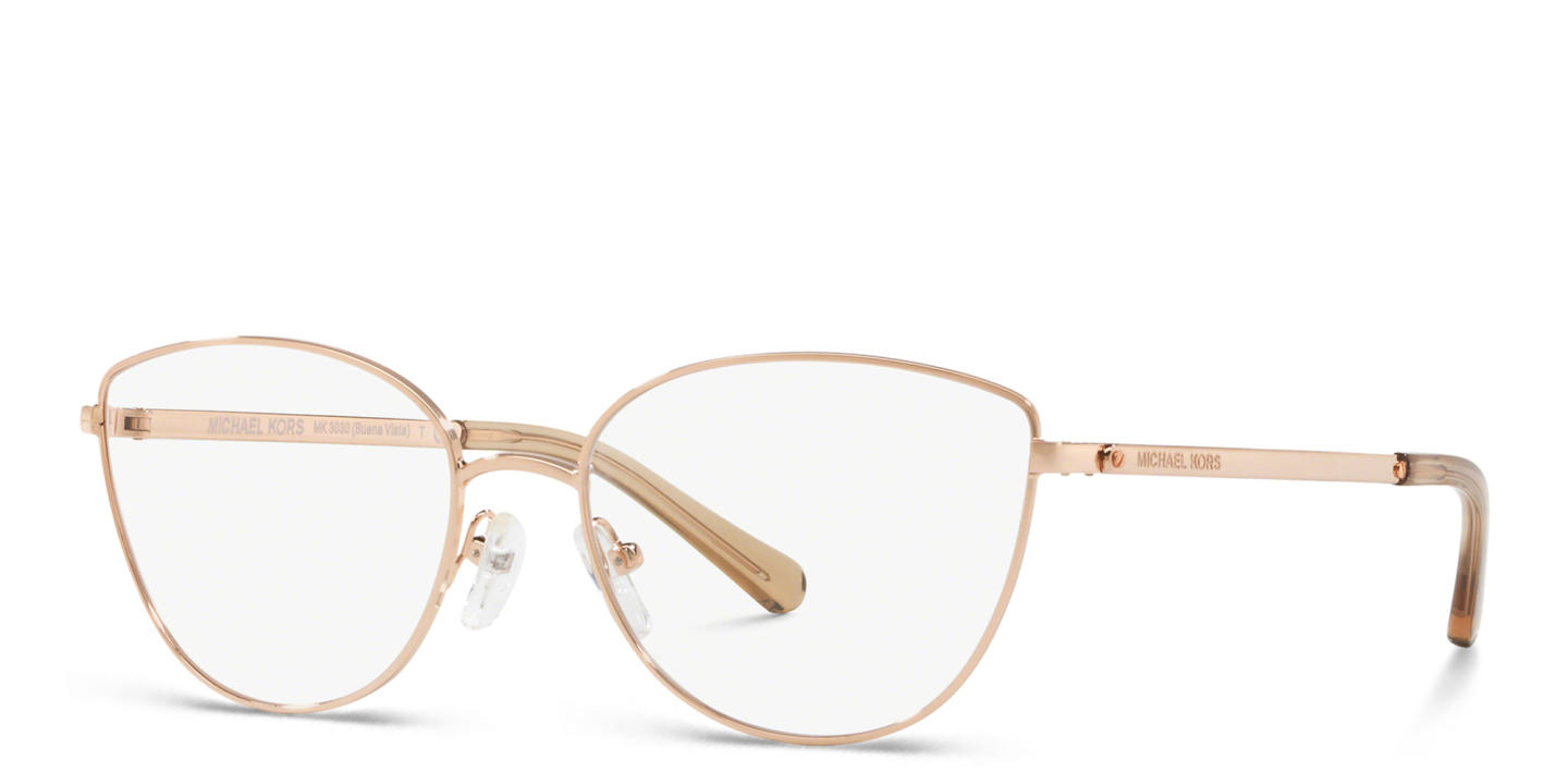 Shop Michael Kors Buena Vista Cat-Eye Eyeglasses in Rose Gold online.