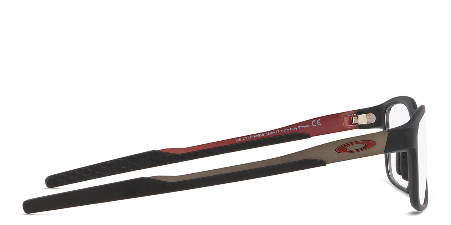 Oakley Metalink Wide Rectangle Eyeglasses in Satin Grey Smoke – Product Photo 2