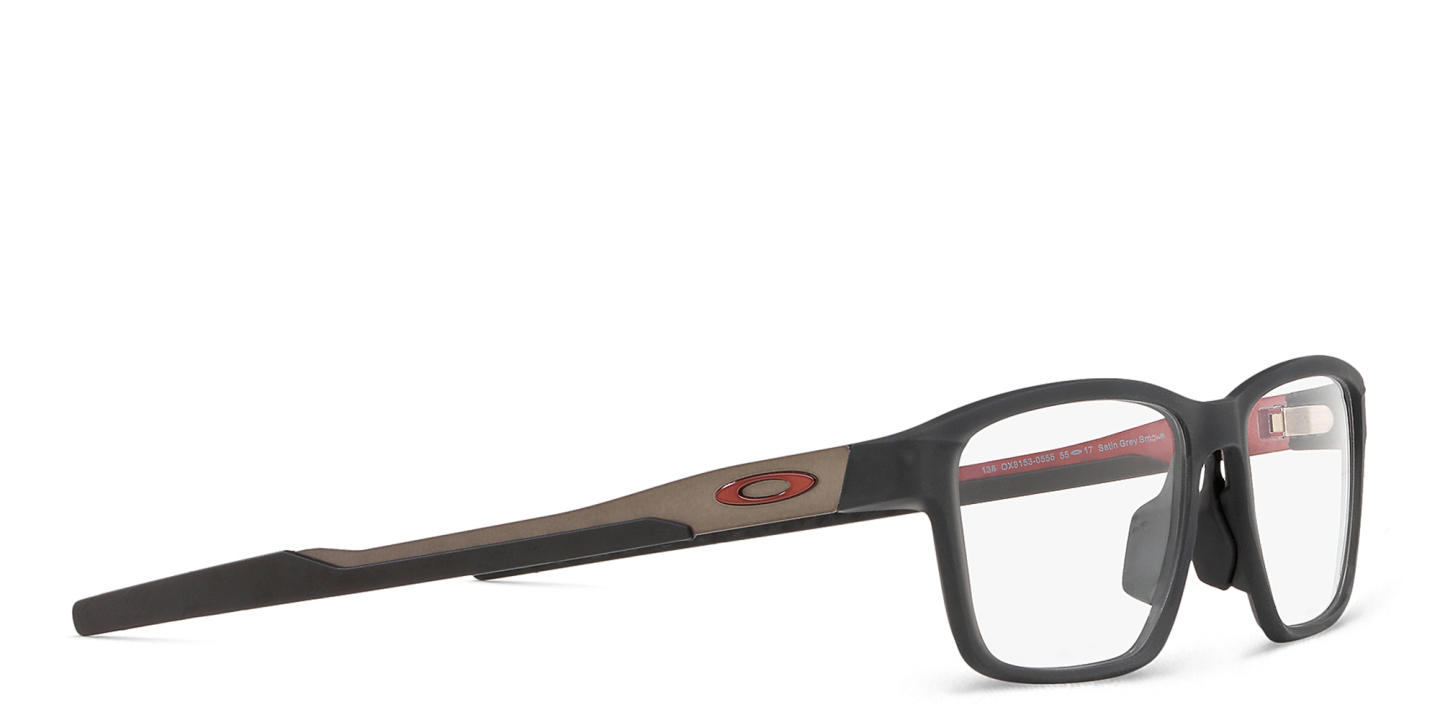 Oakley Metalink Wide Rectangle Eyeglasses in Satin Grey Smoke – Product Photo 3