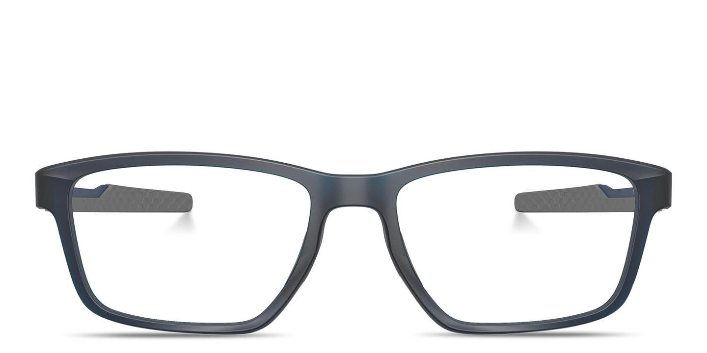 Oakley Metalink Wide Rectangle Eyeglasses in Matte Blue – Product Photo 0
