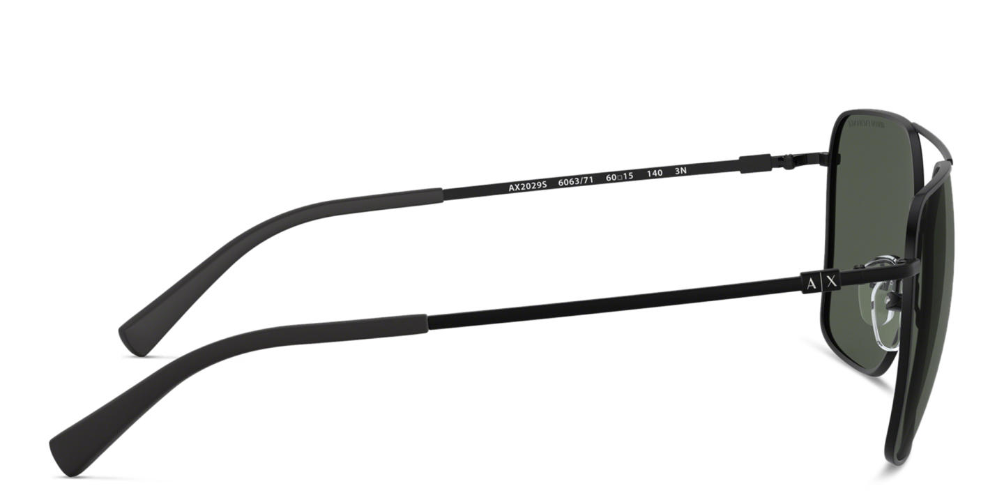 Shop Armani Exchange Irregular Sunglasses in Black online.