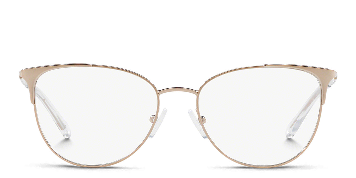 Shop Armani Exchange A|X Logo Cat-Eye Eyeglasses in Shiny Pale Gold online.