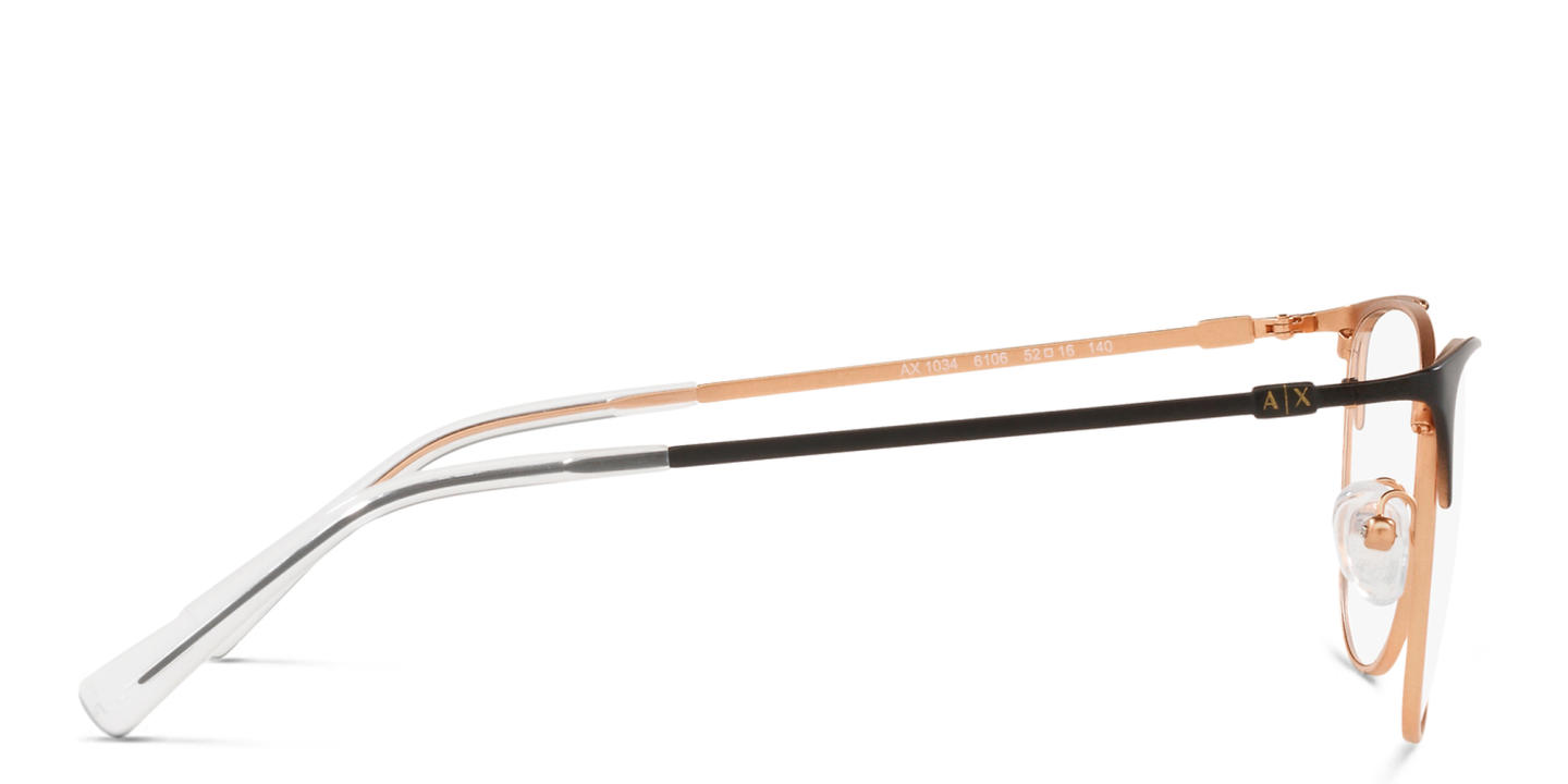 Shop Armani Exchange Cat-Eye Eyeglasses in Rose Gold Black online.