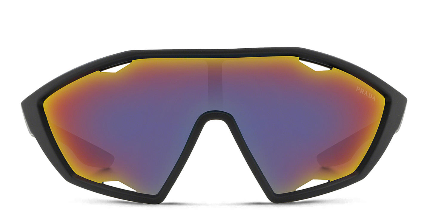 Prada Linea Rossa Wide Irregular Sunglasses in Black – Product Photo 0