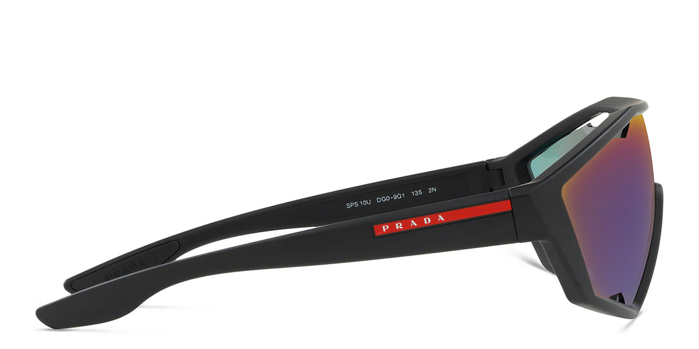 Prada Linea Rossa Wide Irregular Sunglasses in Black – Product Photo 2