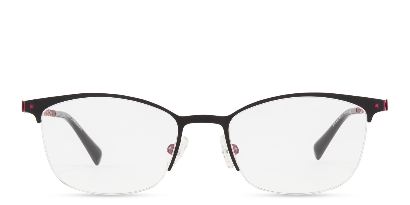 Tempo Half-Rim Round Eyeglasses in Black – Product Photo 0