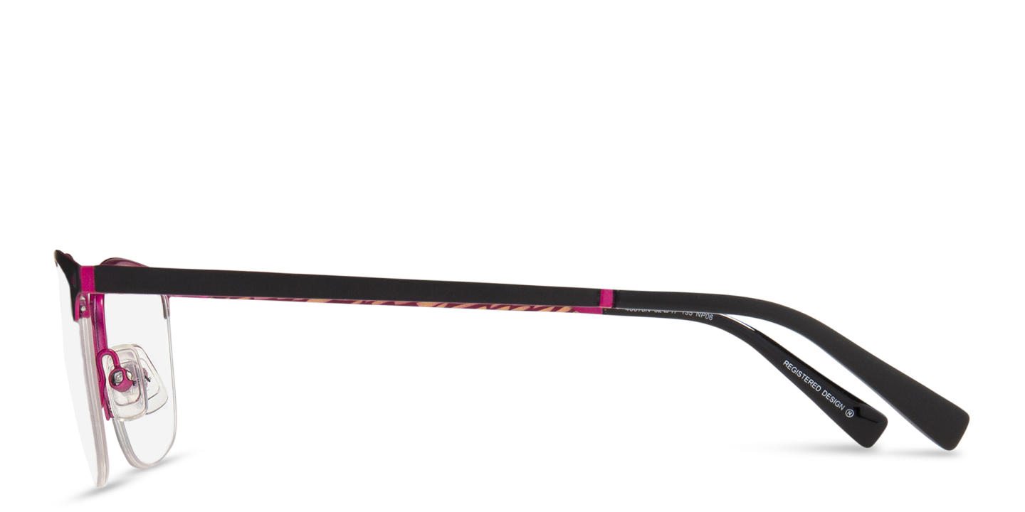 Tempo Half-Rim Round Eyeglasses in Black – Product Photo 2