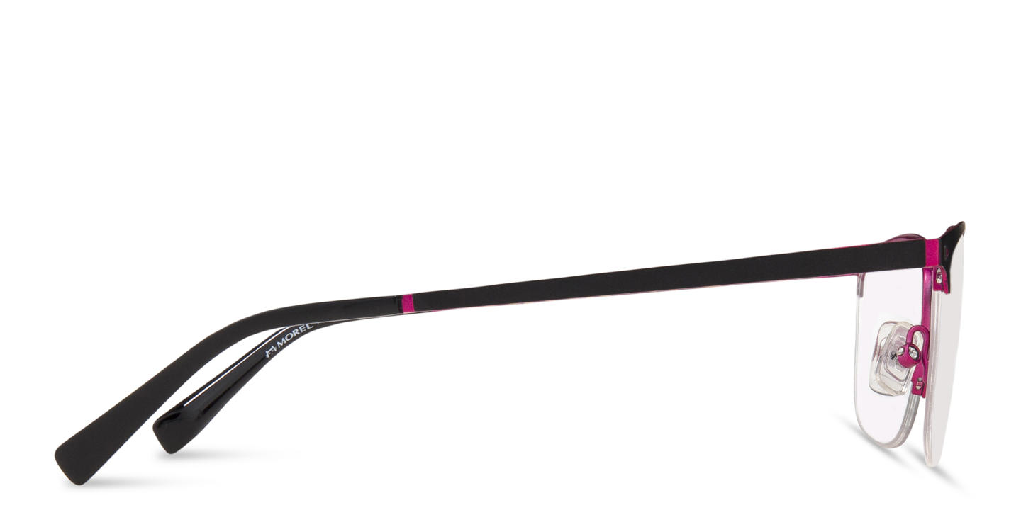 Tempo Half-Rim Round Eyeglasses in Black – Product Photo 3