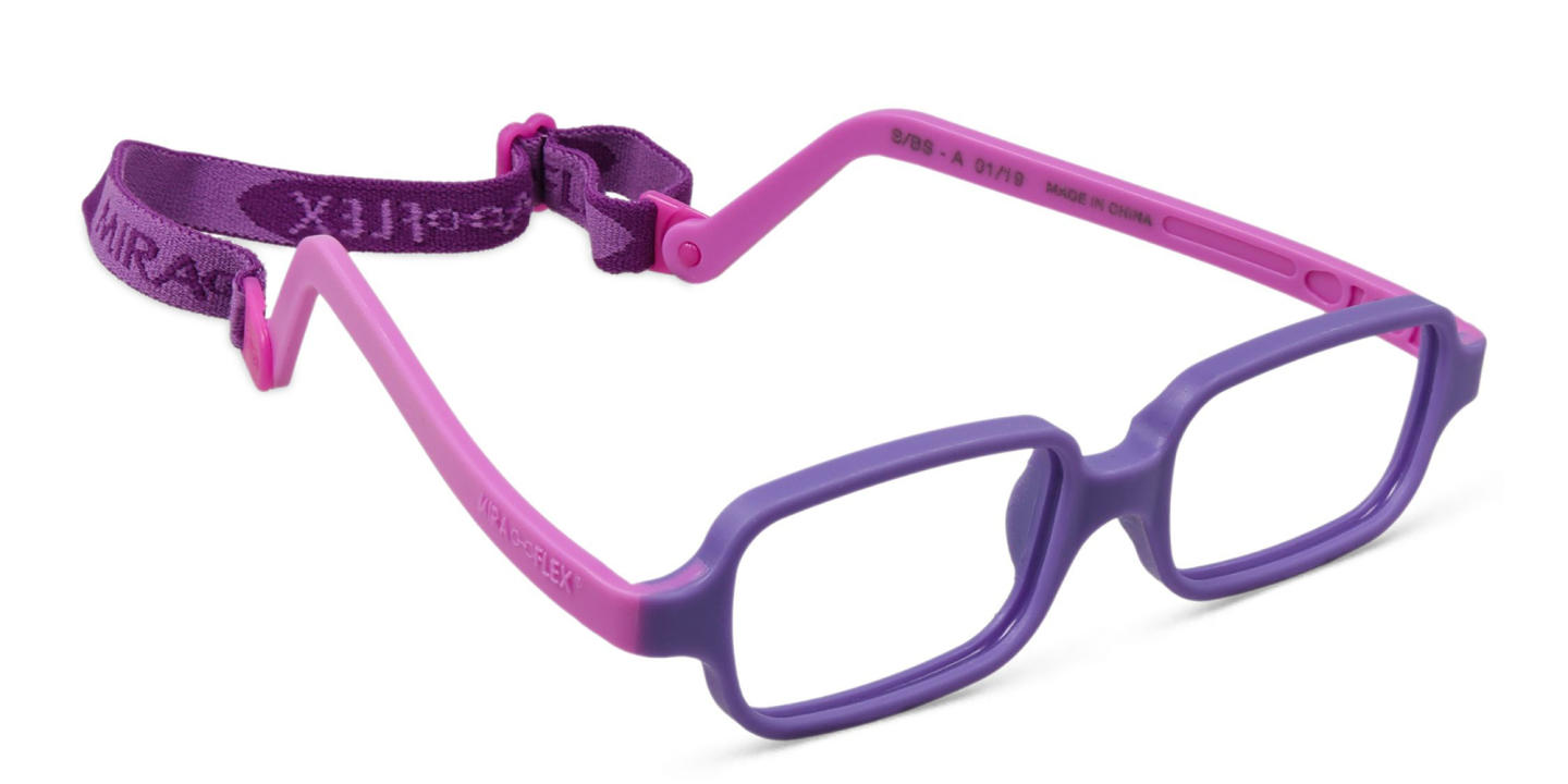 Mira Flex Kids Rectangle Eyeglasses in Purple – Product Photo 2
