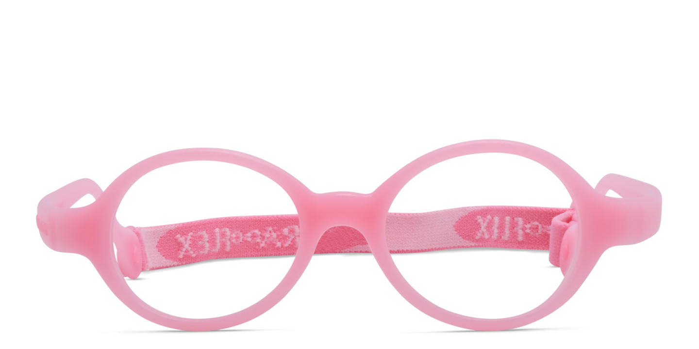 Mira Flex Kids Round Eyeglasses in Pink – Product Photo 0