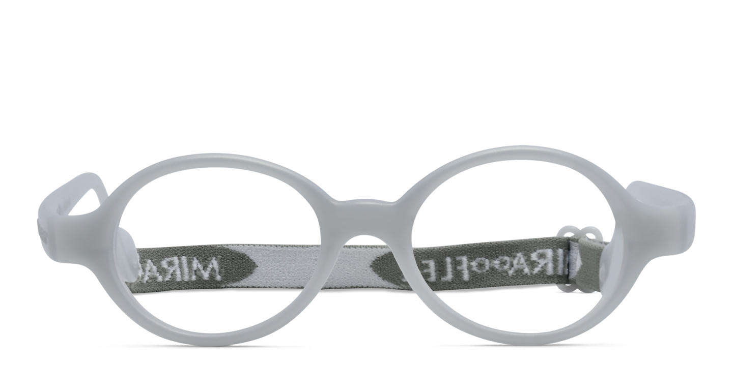 Mira Flex Kids Round Eyeglasses in Grey – Product Photo 0