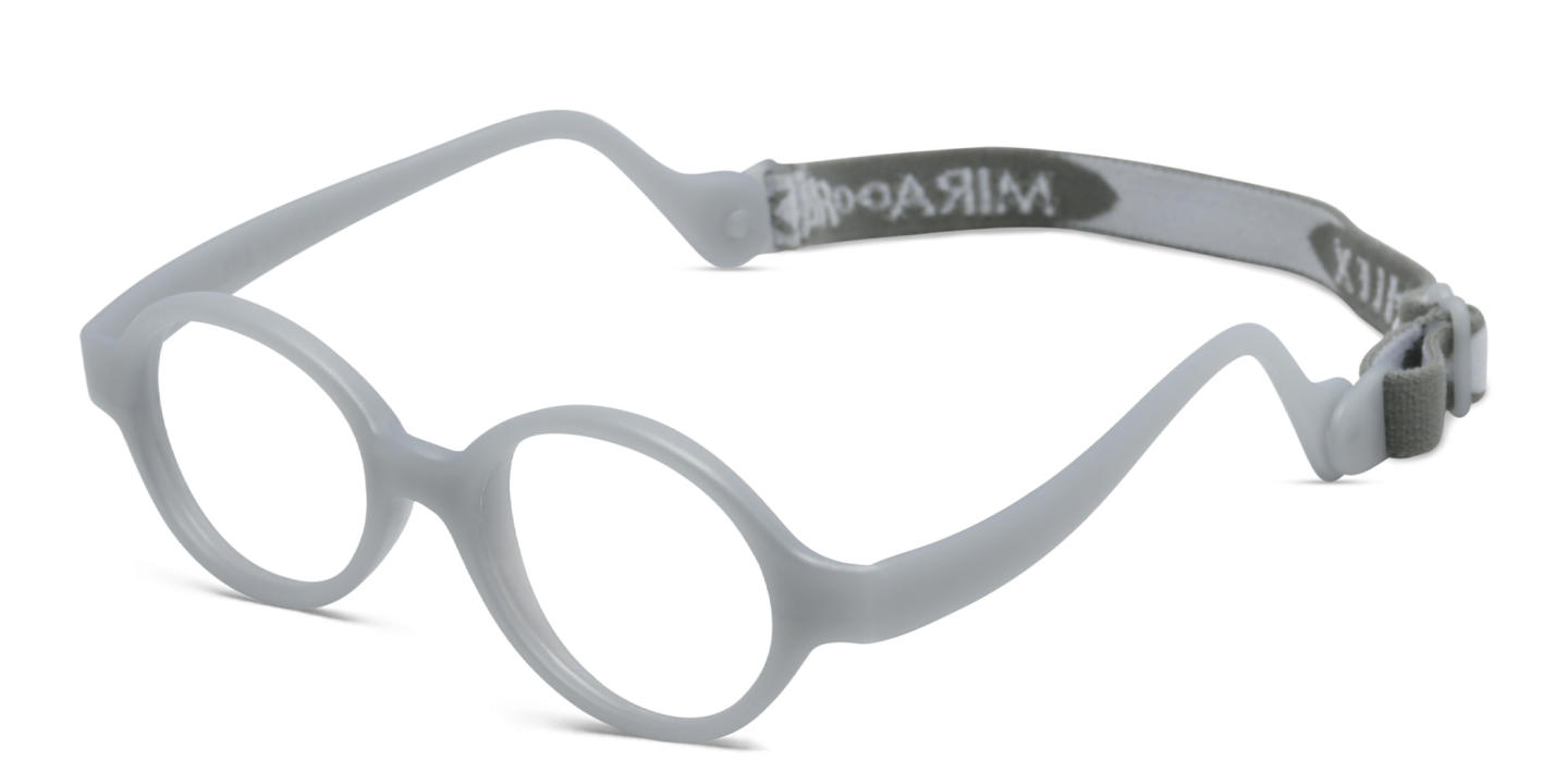 Mira Flex Kids Round Eyeglasses in Grey – Product Photo 1