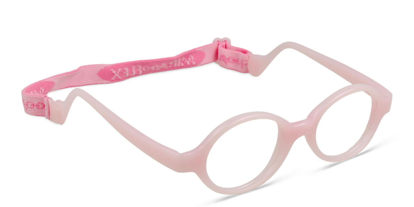 Mira Flex Kids Round Eyeglasses in Light Pink – Product Photo 2
