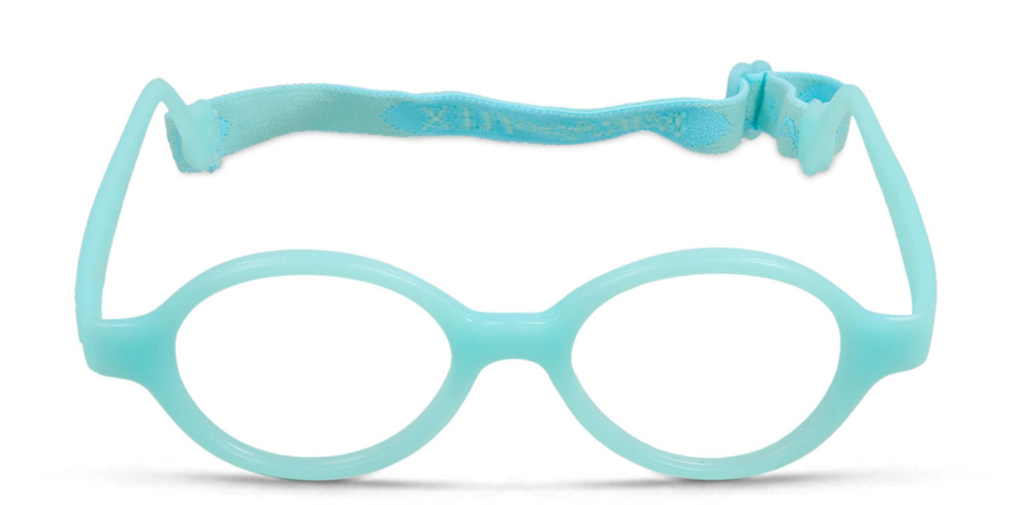 Mira Flex Kids Round Eyeglasses in Light Blue – Product Photo 0
