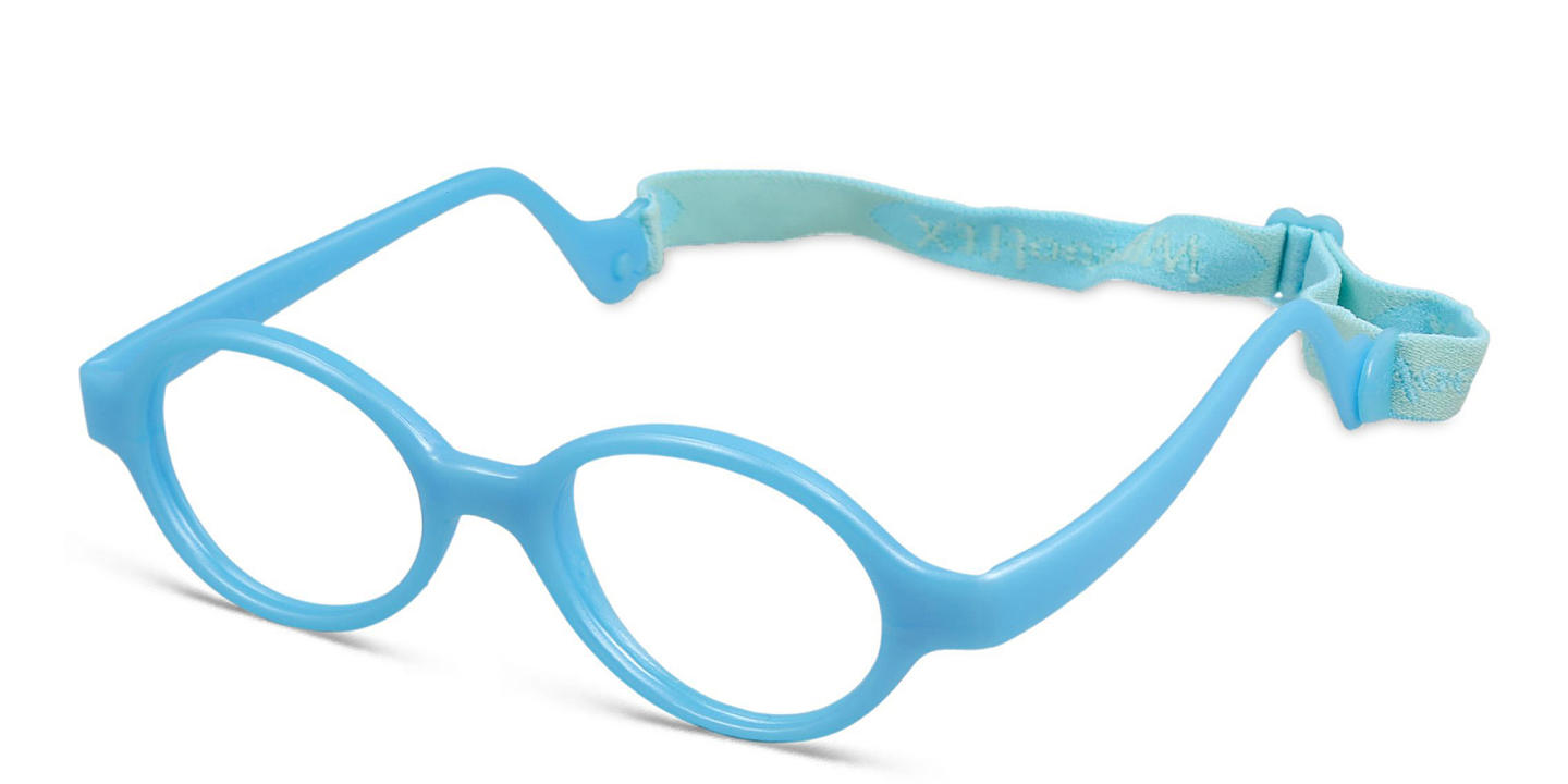 Mira Flex Kids Round Eyeglasses in Dark Blue – Product Photo 1