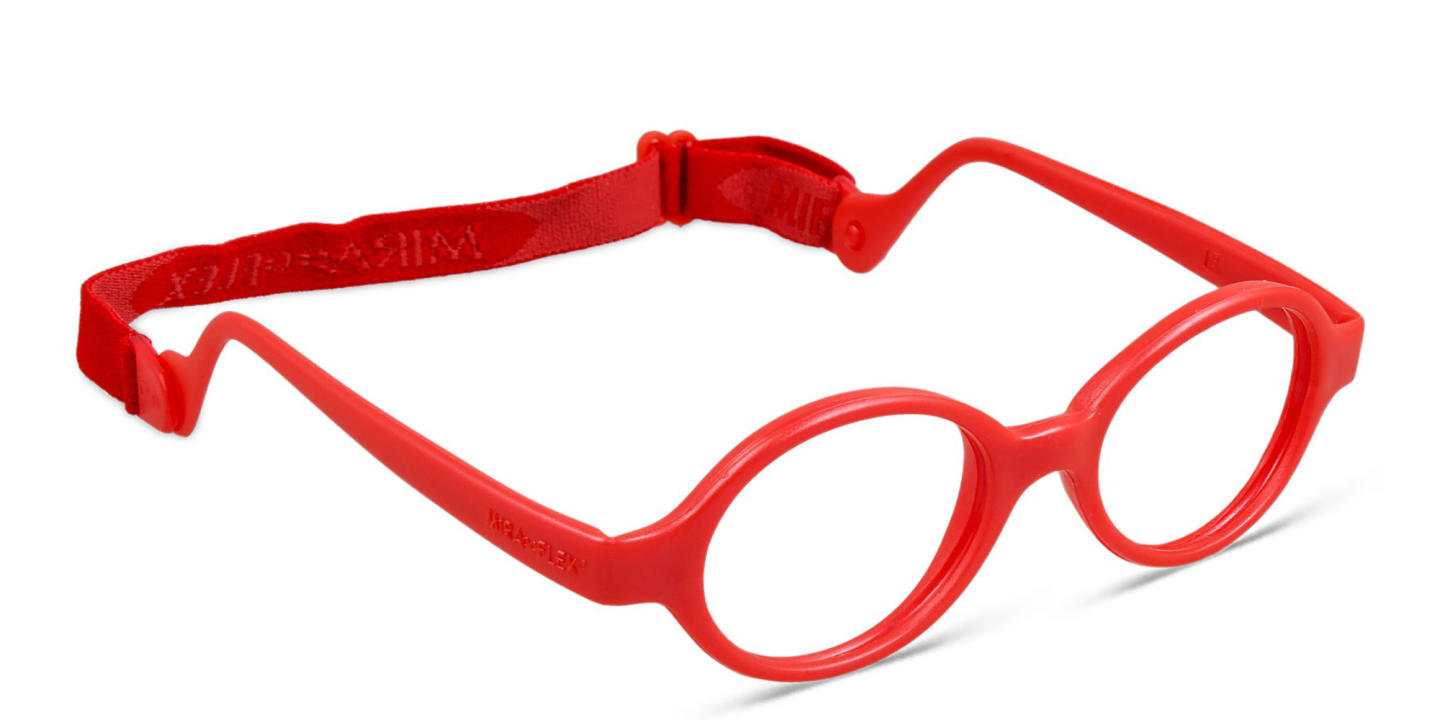 Mira Flex Kids Round Eyeglasses in Shiny Red – Product Photo 2