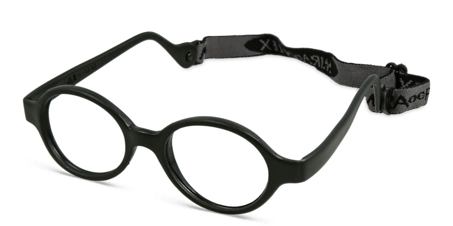 Mira Flex Kids Round Eyeglasses in Black – Product Photo 1