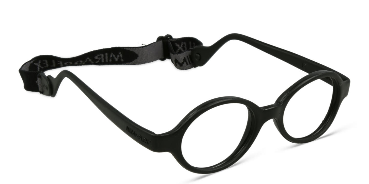 Mira Flex Kids Round Eyeglasses in Black – Product Photo 2