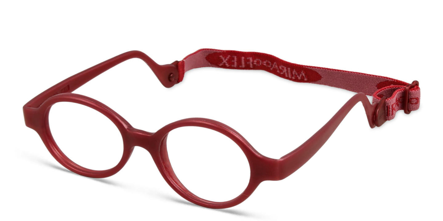 Mira Flex Kids Round Eyeglasses in Dark Red – Product Photo 1
