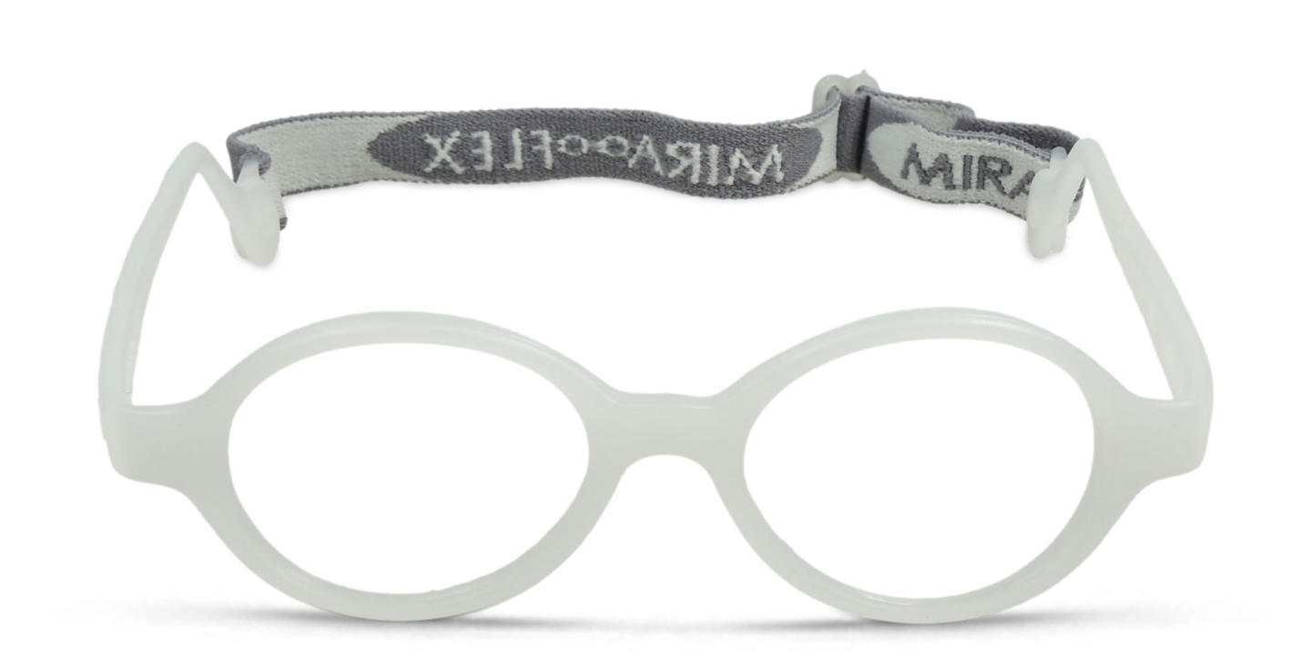 Mira Flex Kids Round Eyeglasses in White – Product Photo 0
