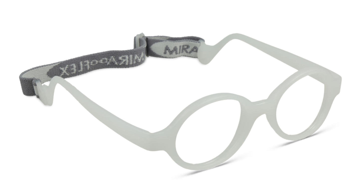 Mira Flex Kids Round Eyeglasses in White – Product Photo 2