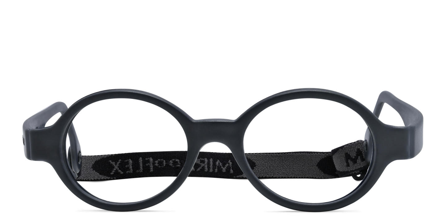 Mira Flex Kids Round Eyeglasses in Dark Grey – Product Photo 0