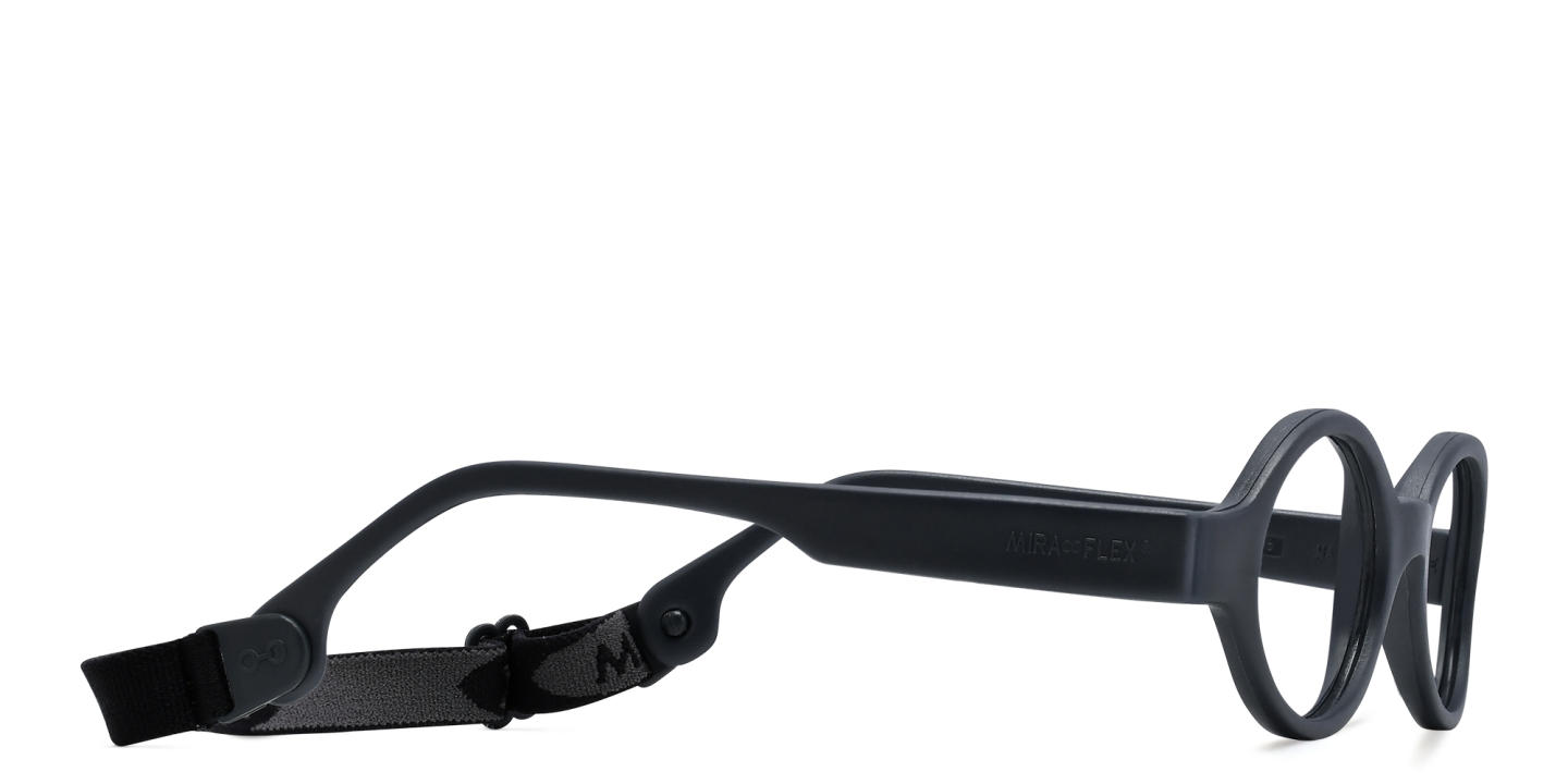 Mira Flex Kids Round Eyeglasses in Dark Grey – Product Photo 2