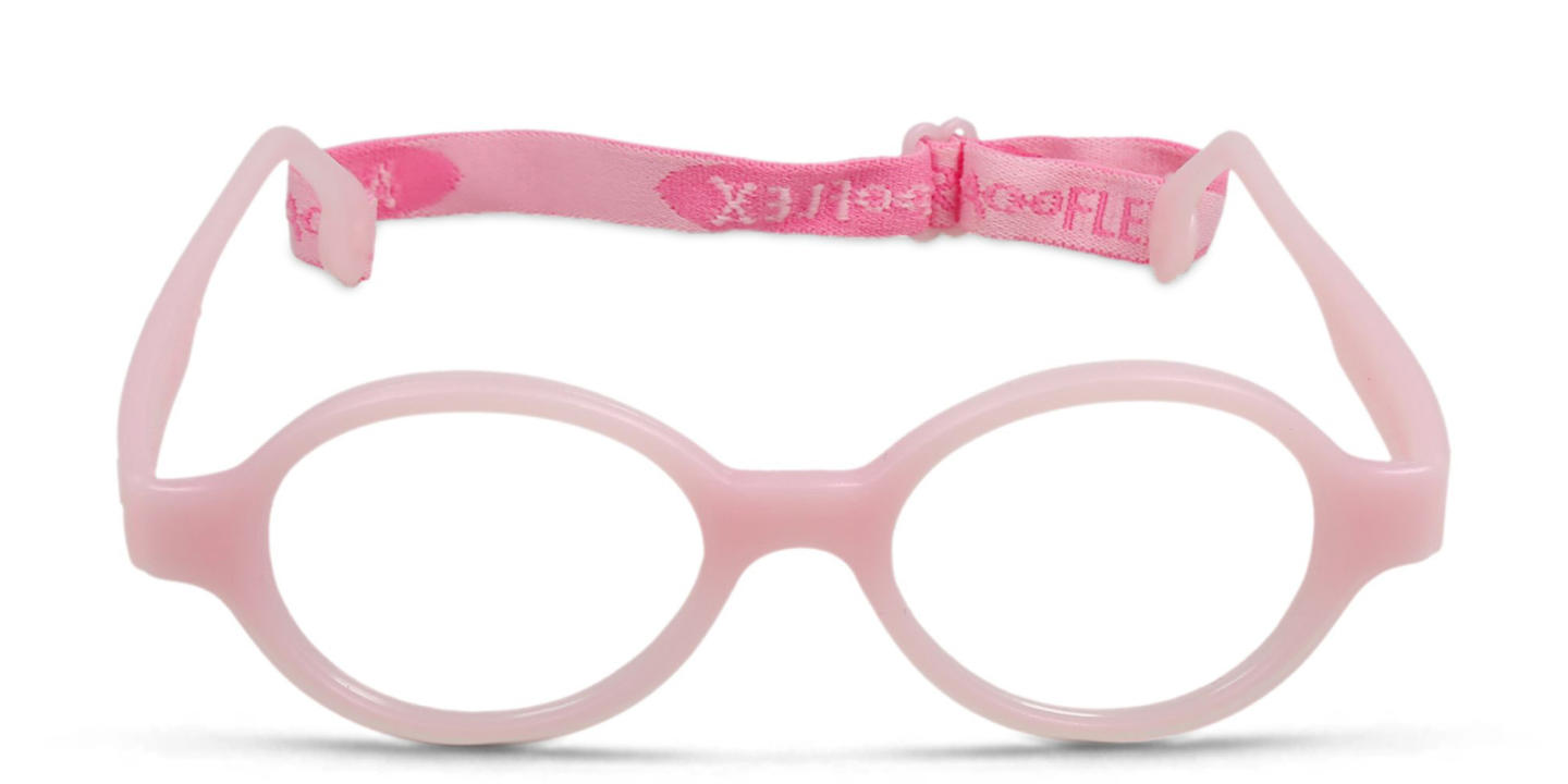 Mira Flex Kids Round Eyeglasses in Light Pink – Product Photo 0