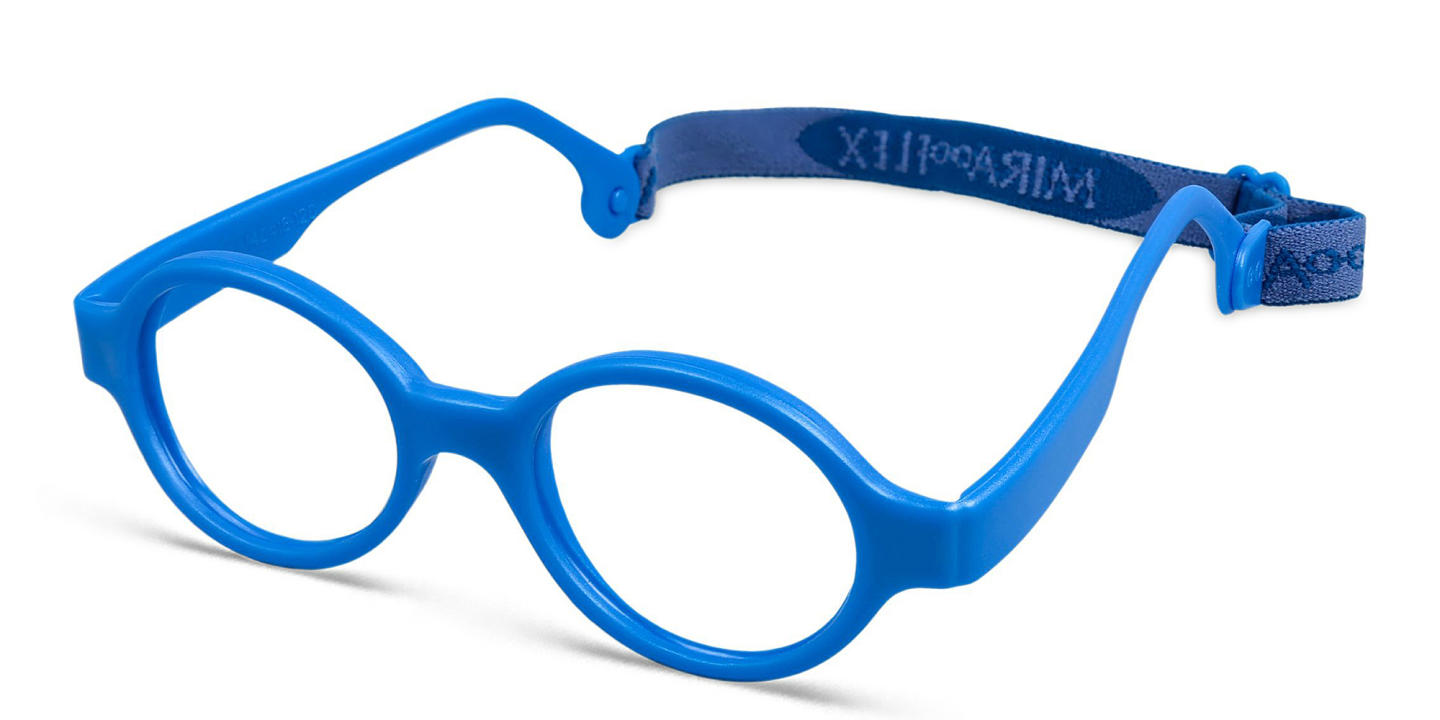 Mira Flex Kids Round Eyeglasses in Blue – Product Photo 1