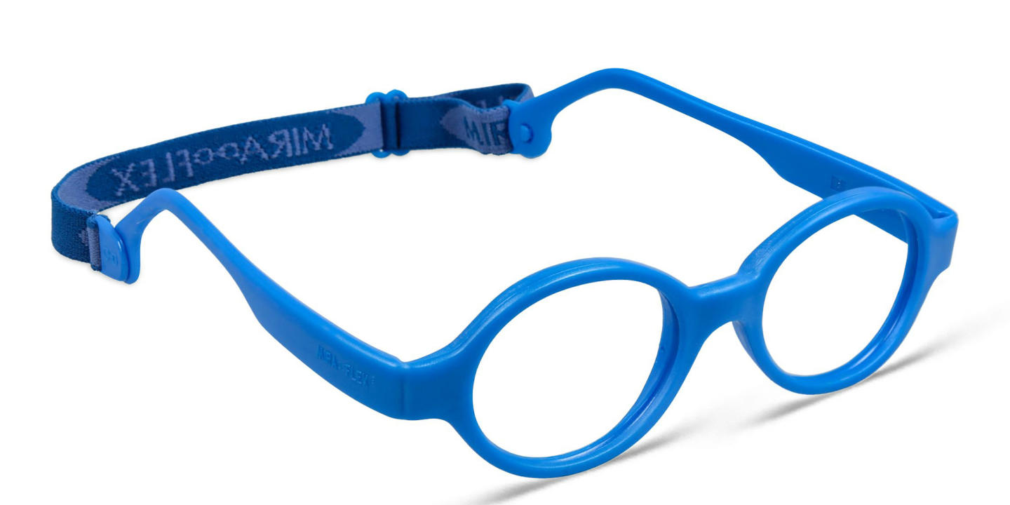 Mira Flex Kids Round Eyeglasses in Blue – Product Photo 2
