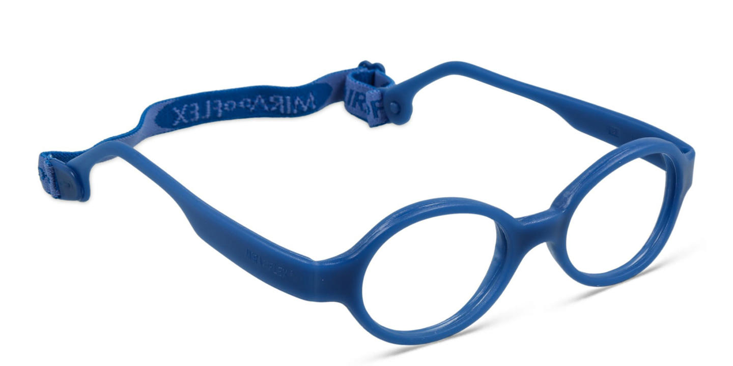 Mira Flex Kids Round Eyeglasses in Dark Blue – Product Photo 2