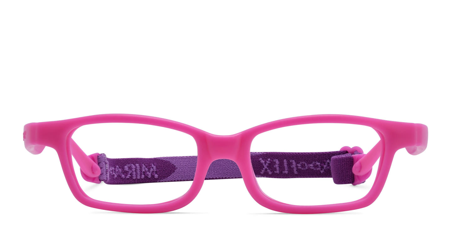Mira Flex Kids Rimless Wide Rectangle Eyeglasses in Pink – Product Photo 0