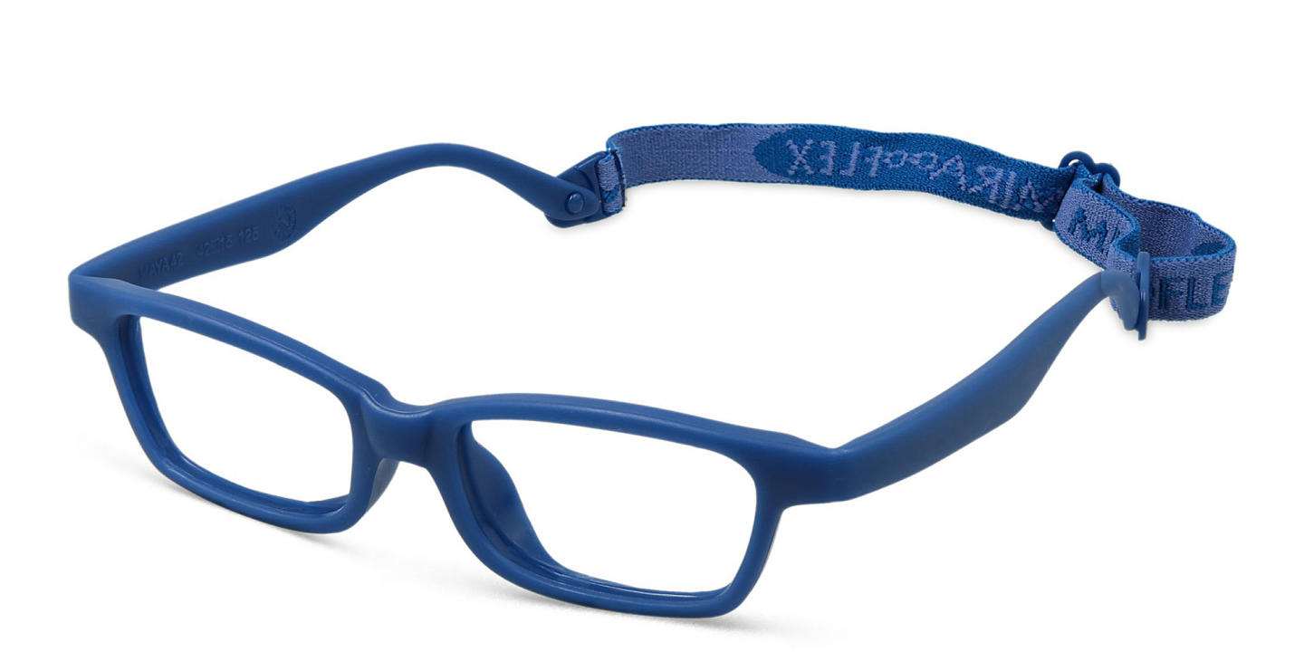 Mira Flex Kids Rectangle Eyeglasses in Blue – Product Photo 1