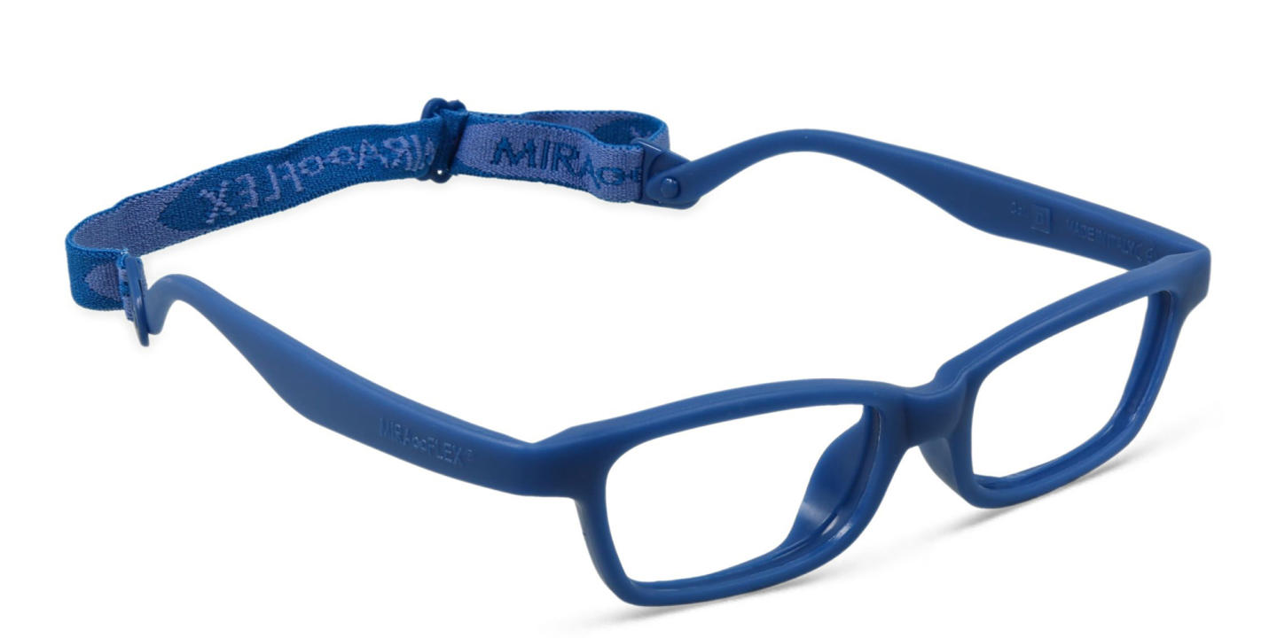Mira Flex Kids Rectangle Eyeglasses in Blue – Product Photo 2