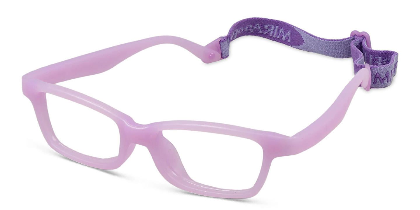 Mira Flex Kids Rectangle Eyeglasses in Purple – Product Photo 1