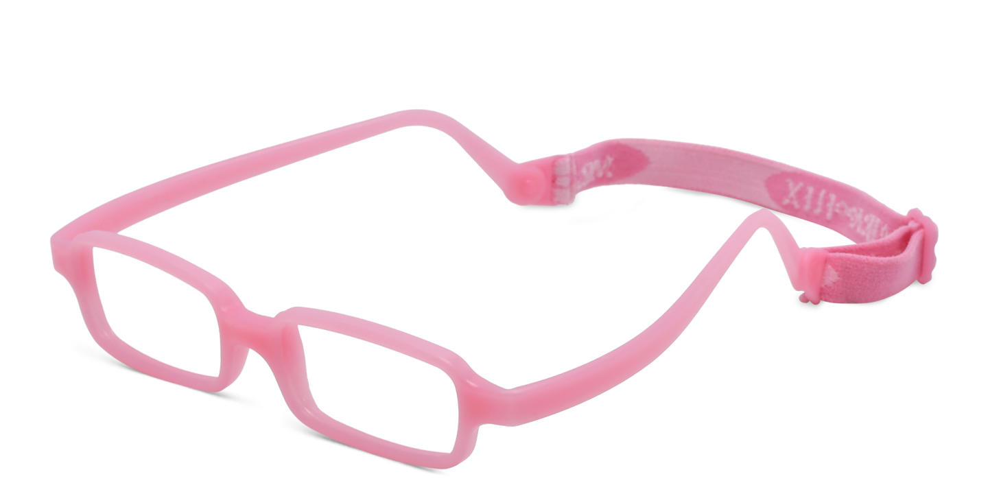 Mira Flex Kids Rectangle Eyeglasses in Pink – Product Photo 1